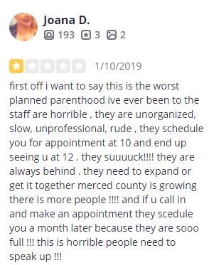 Planned Parenthood Merced California Patient Reviews