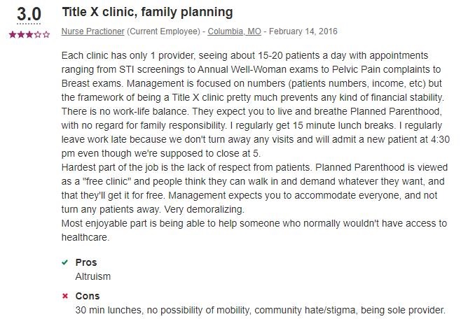 Planned Parenthood Columbia Missouri Employee Reviews