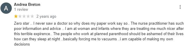 Planned Parenthood Rhode Island Google Reviews