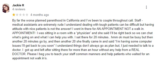 Planned Parenthood San Jose California Patient Reviews